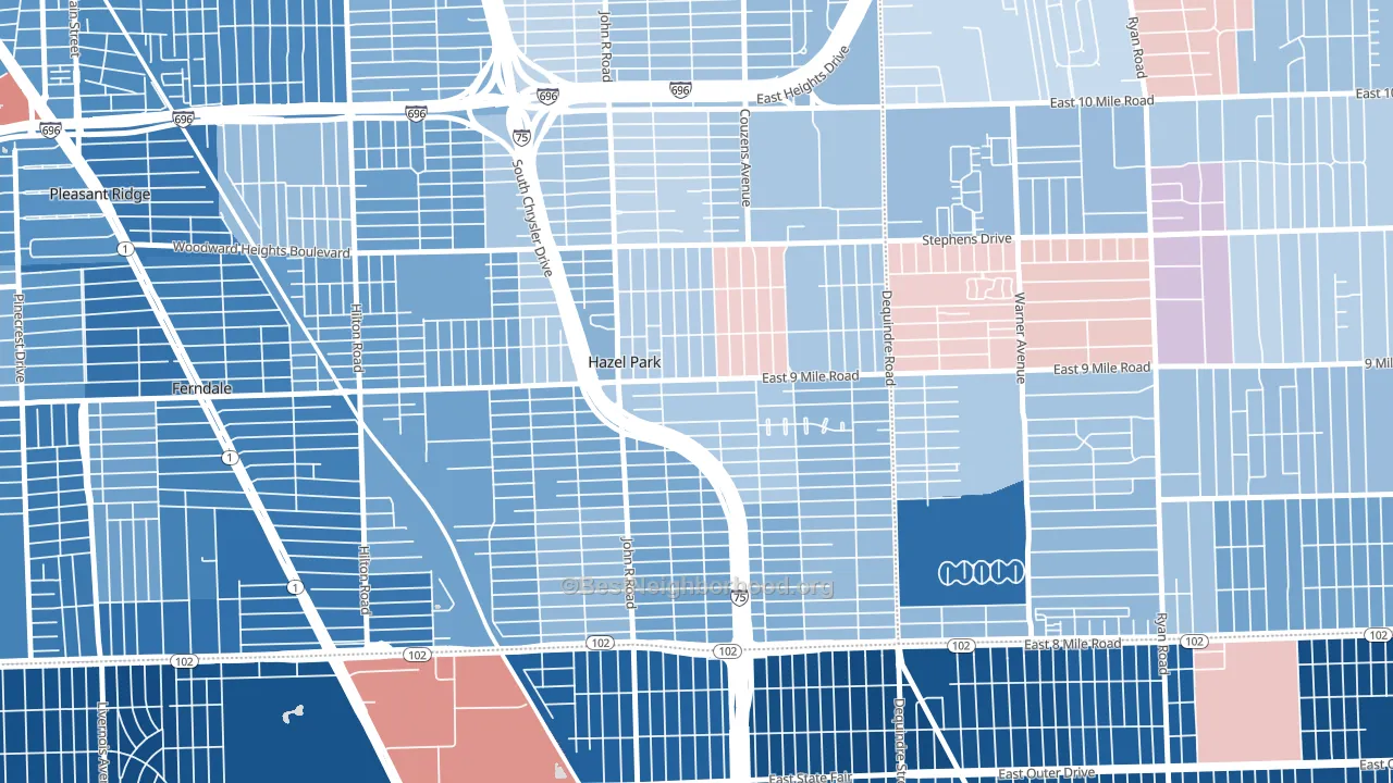 48030, MI block-group political-lean map