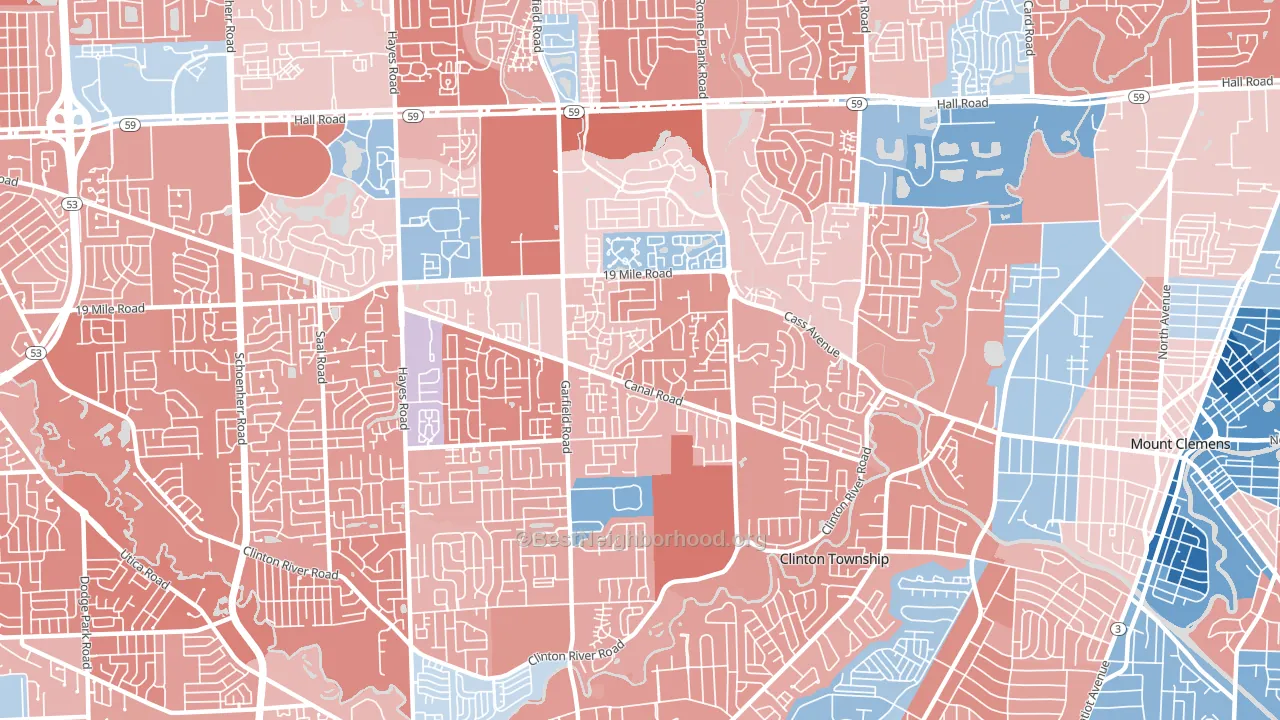 48038, MI block-group political-lean map
