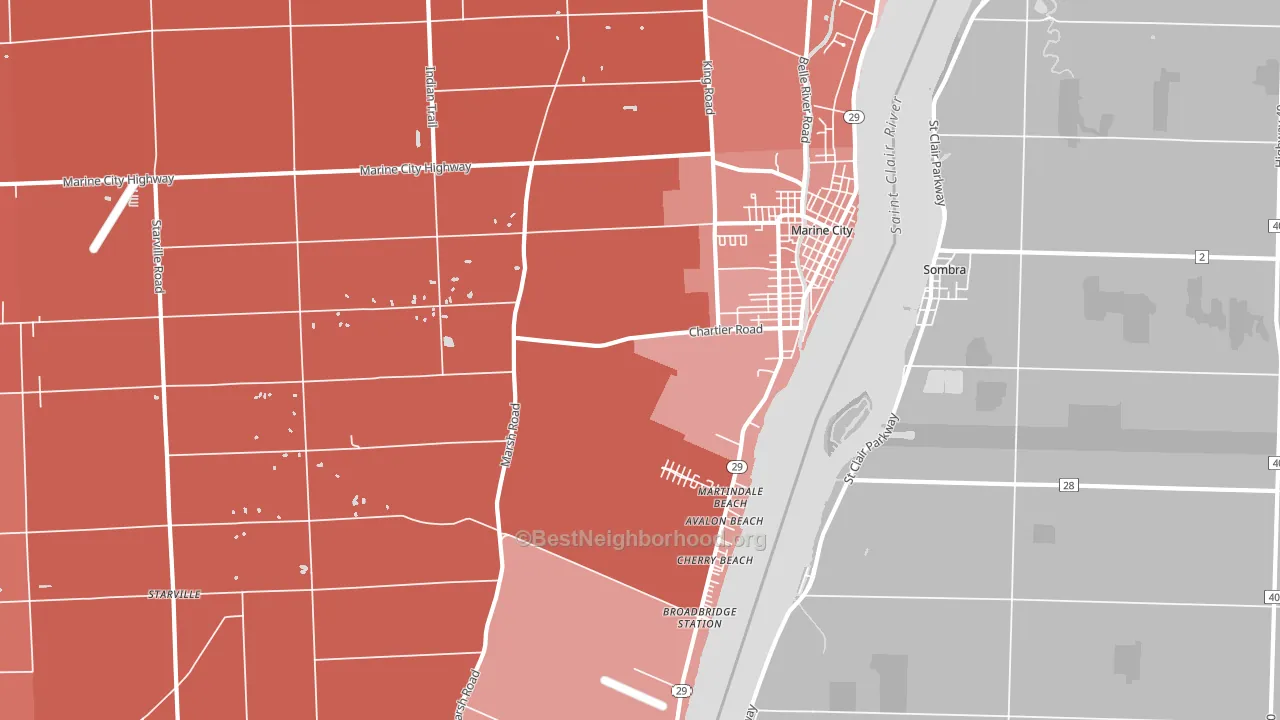 48039, MI block-group political-lean map