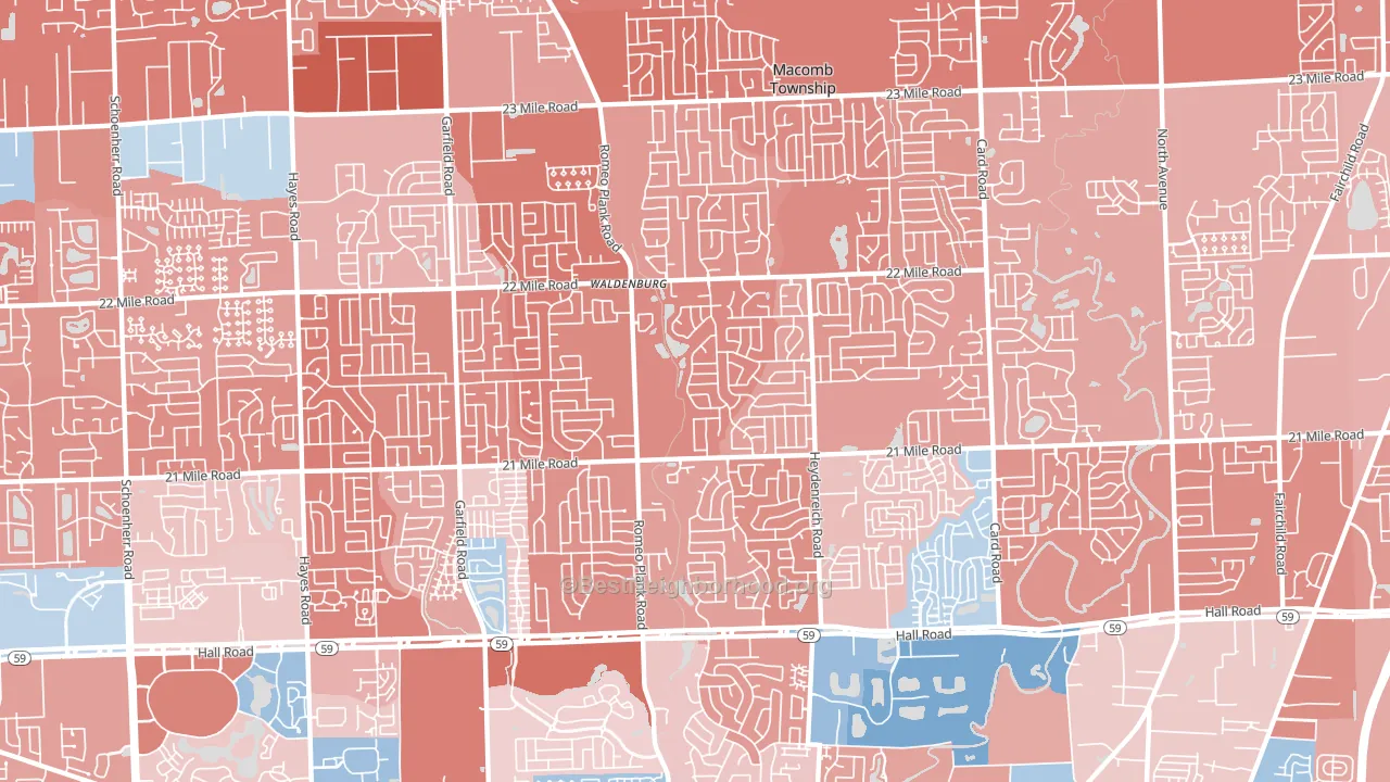 48044, MI block-group political-lean map
