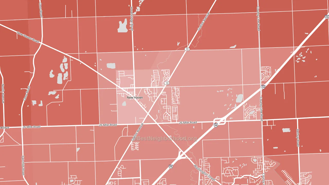48048, MI block-group political-lean map