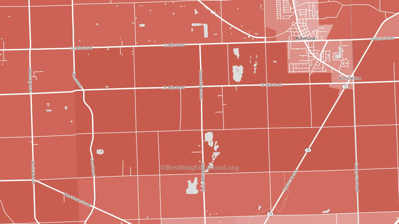 48050, MI block-group political-lean map
