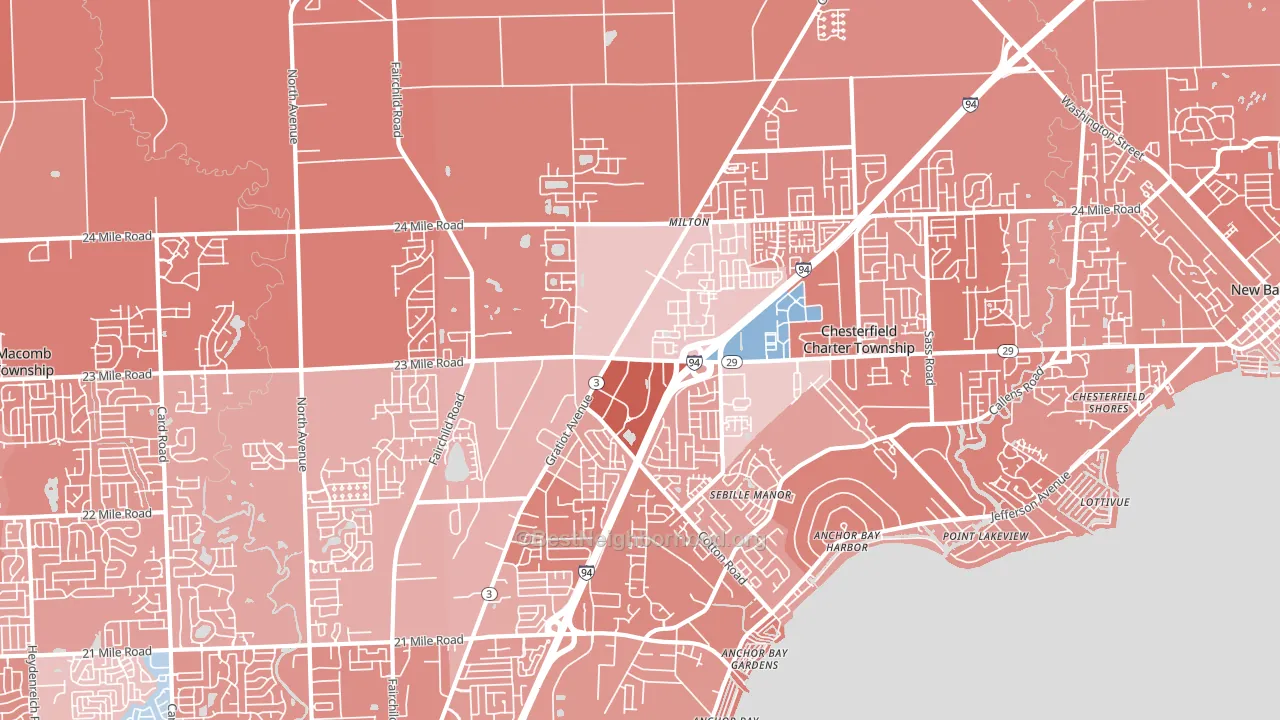 48051, MI block-group political-lean map