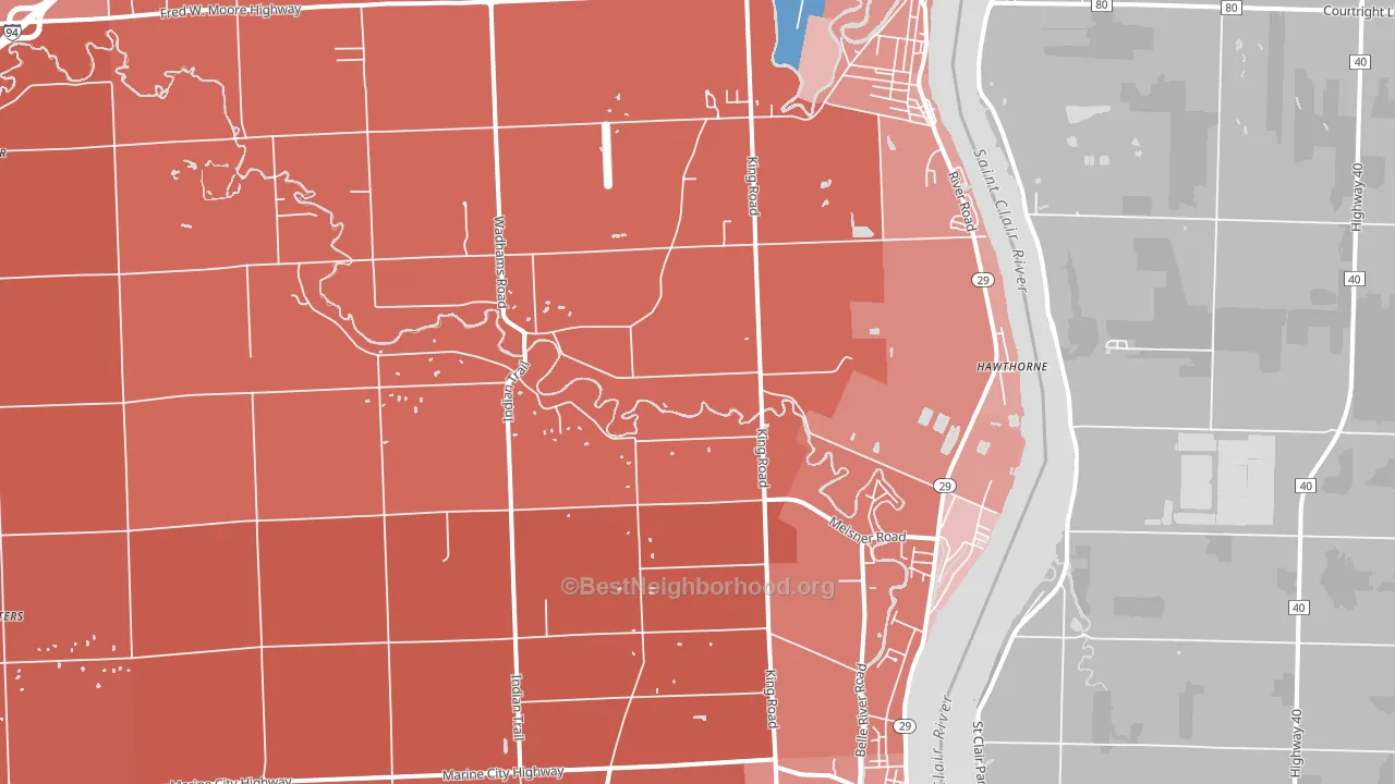 48054, MI block-group political-lean map