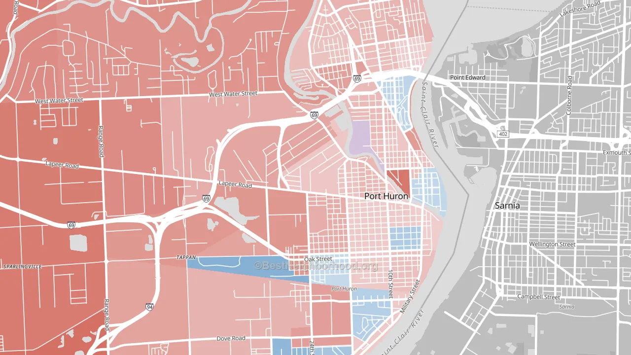 48060, MI block-group political-lean map