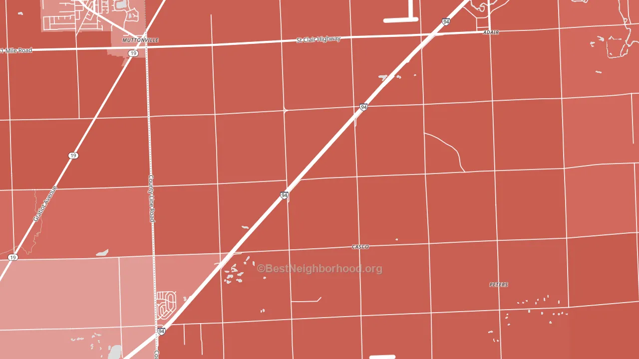 48064, MI block-group political-lean map