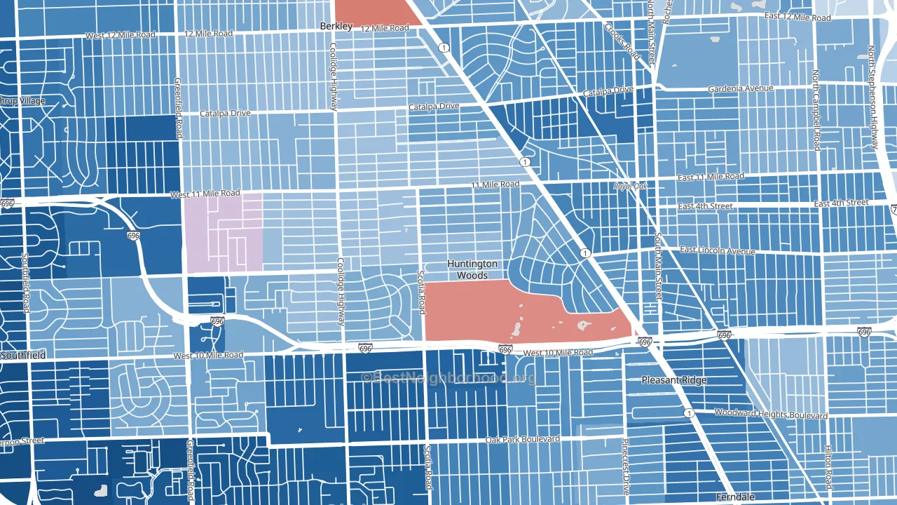 48070, MI block-group political-lean map