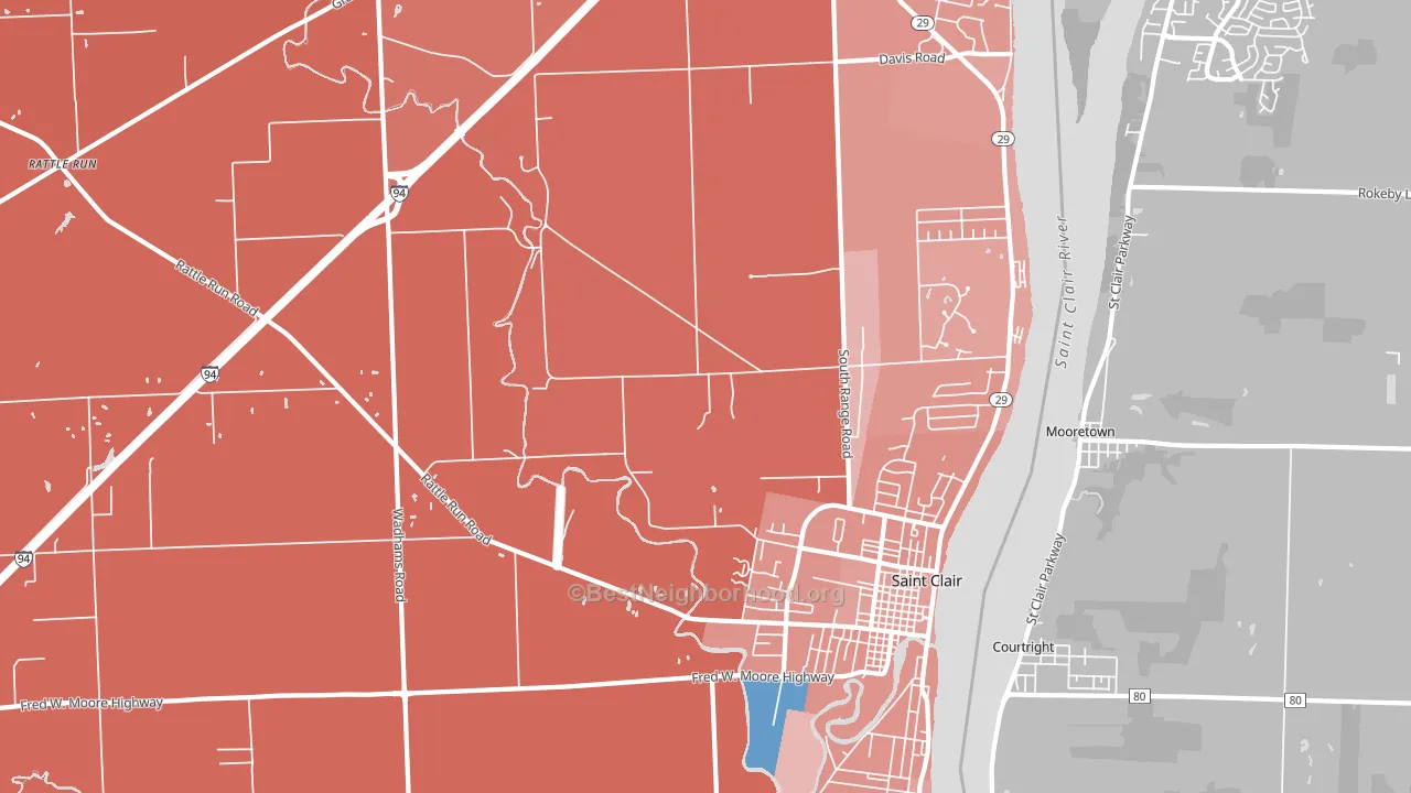 48079, MI block-group political-lean map