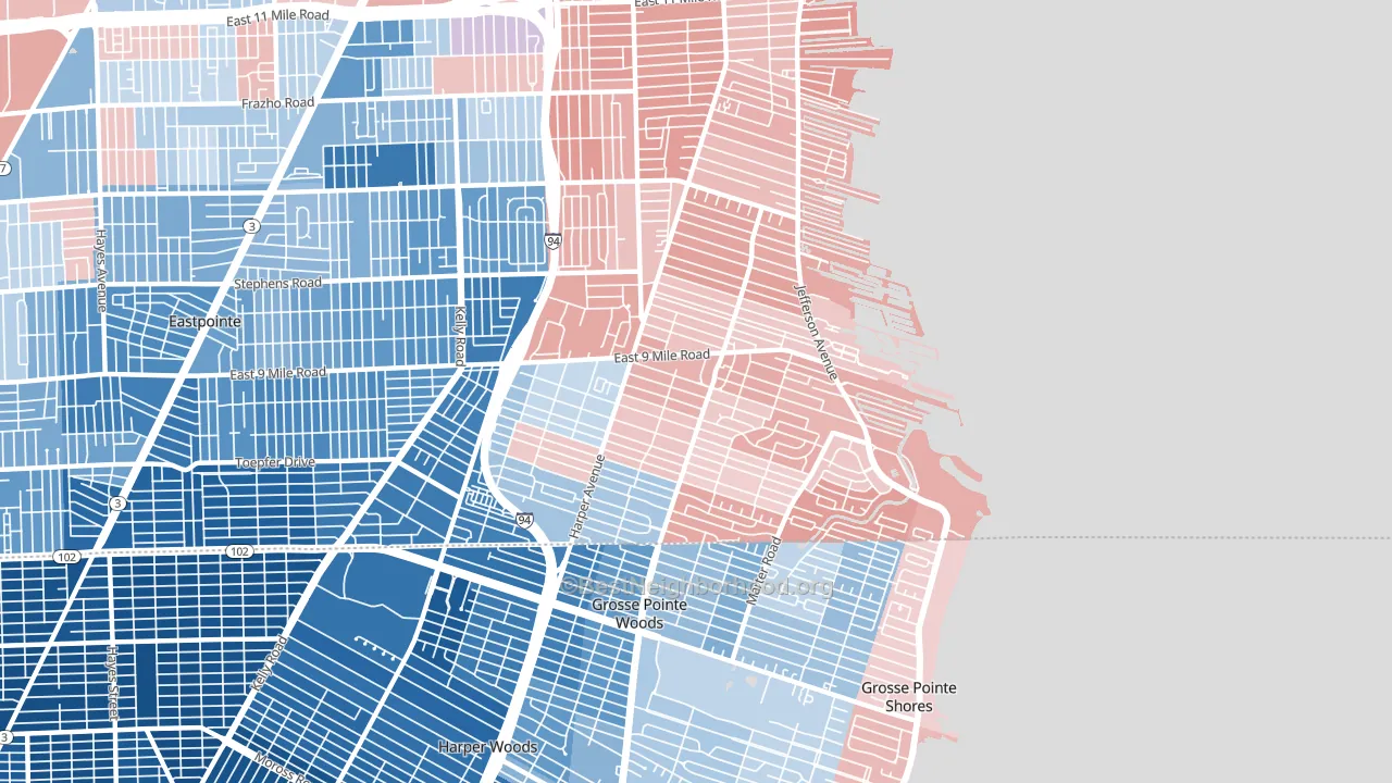 48080, MI block-group political-lean map