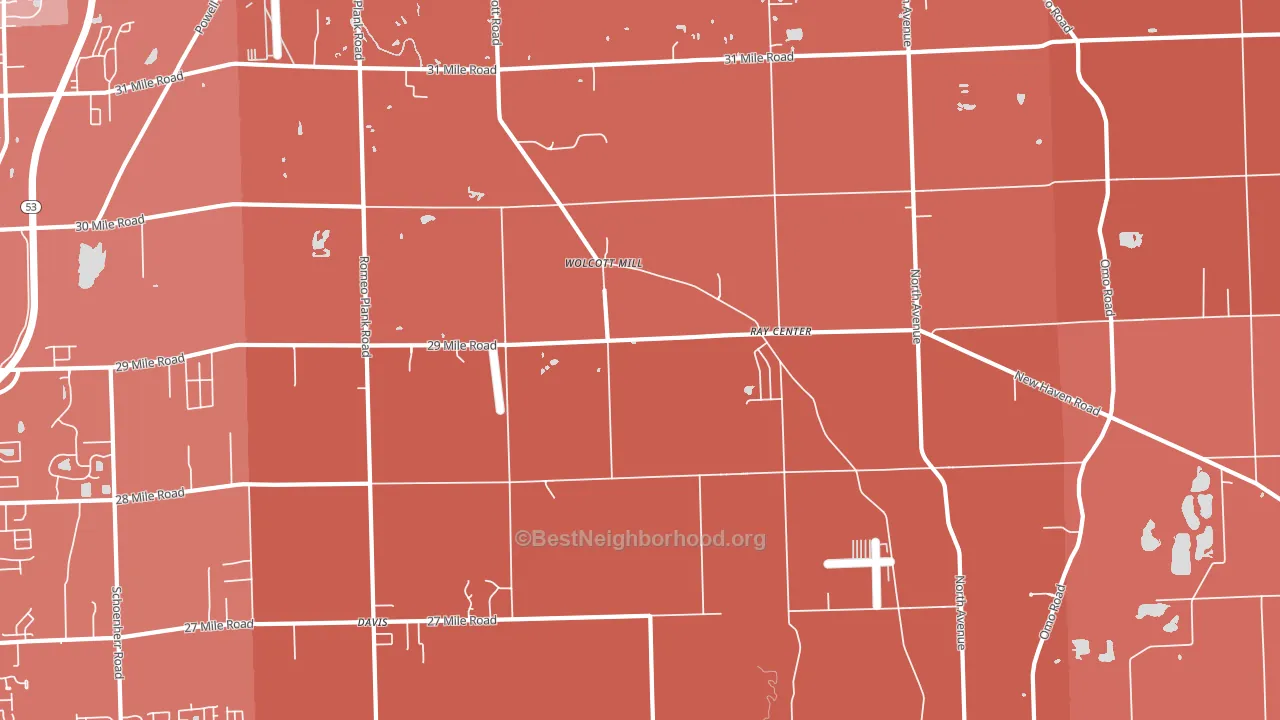 48096, MI block-group political-lean map