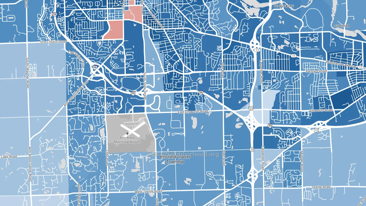 48108, MI block-group political-lean map