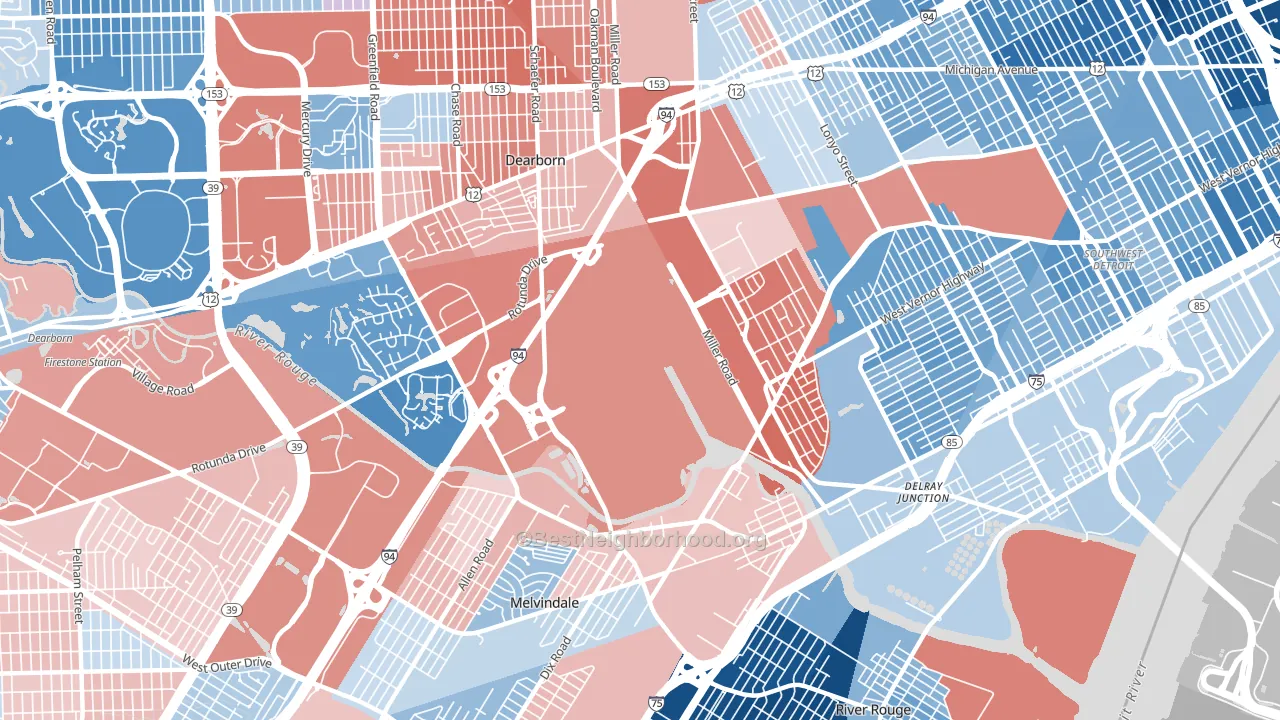 48120, MI block-group political-lean map