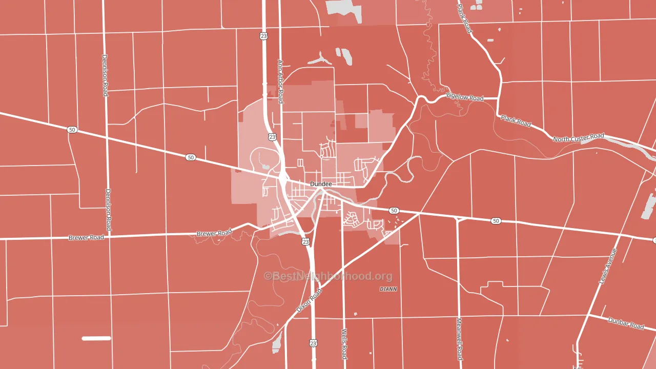 48131, MI block-group political-lean map