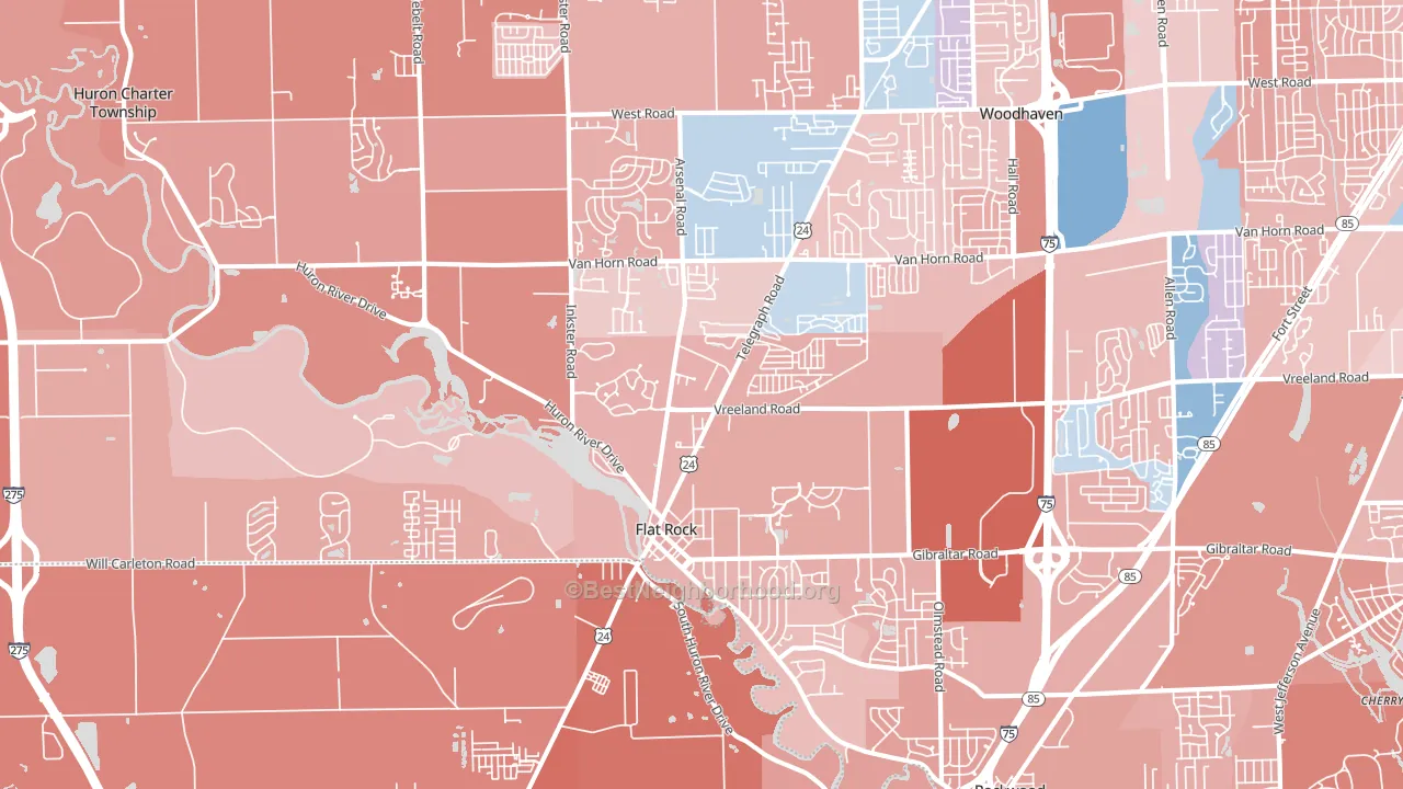 48134, MI block-group political-lean map