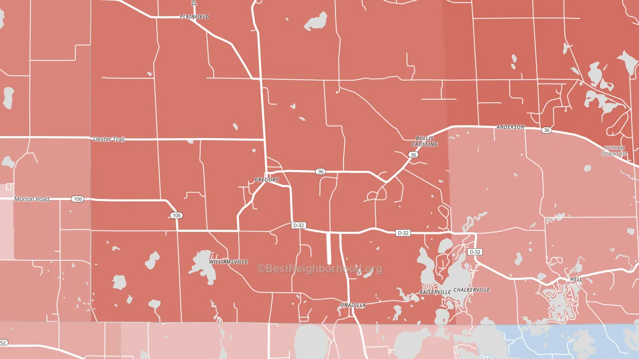 48137, MI block-group political-lean map