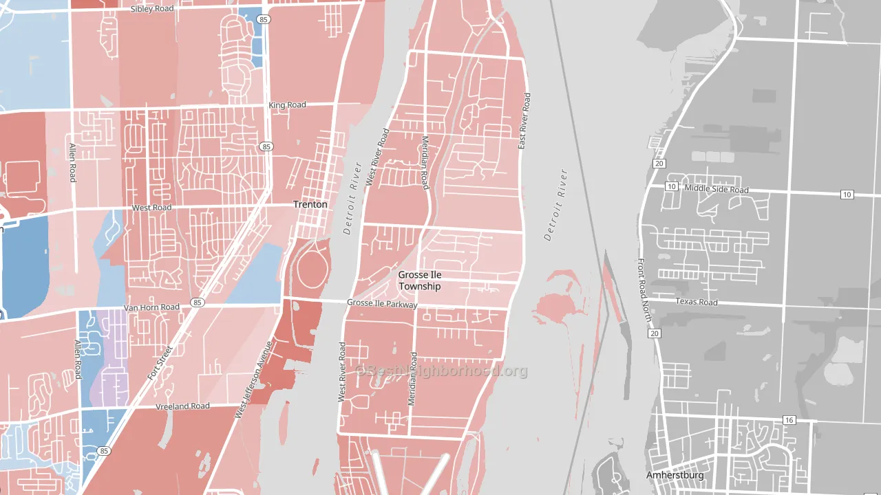 48138, MI block-group political-lean map