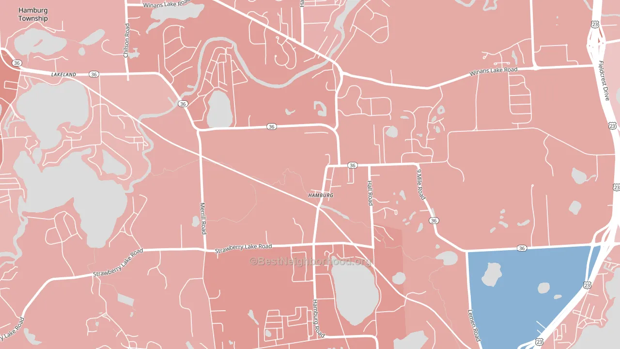 48139, MI block-group political-lean map