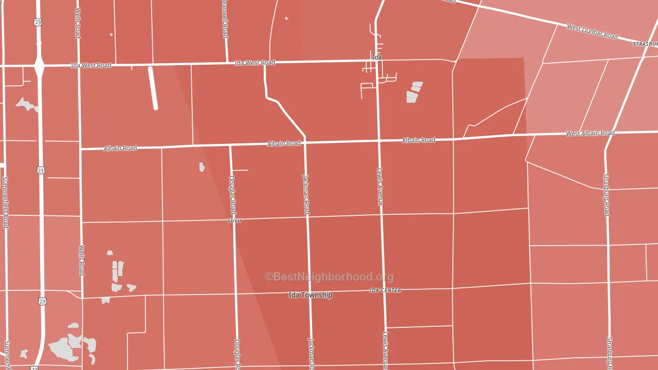48140, MI block-group political-lean map