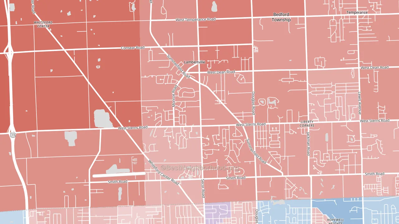 48144, MI block-group political-lean map
