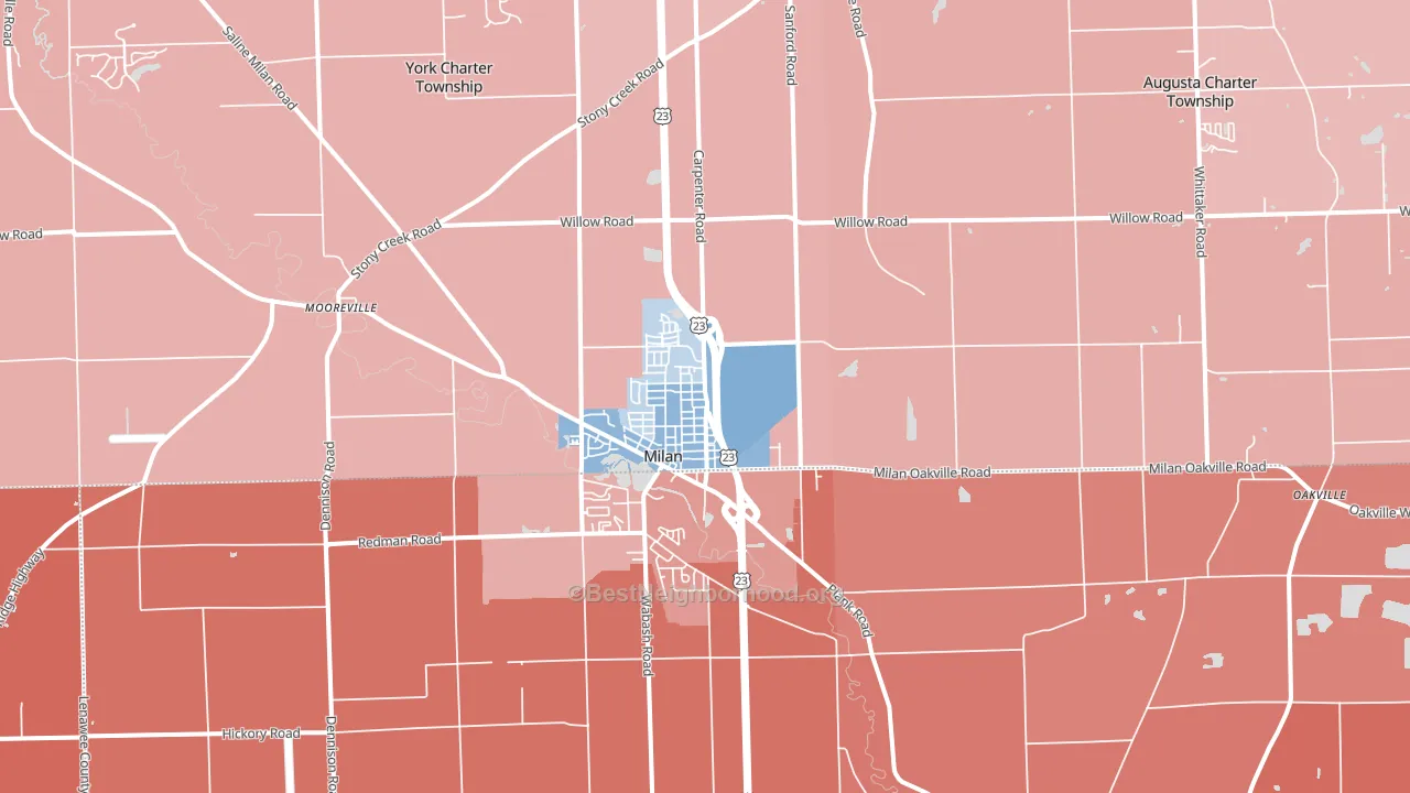 48160, MI block-group political-lean map