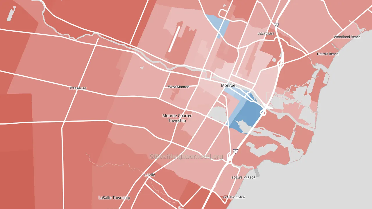 48161, MI block-group political-lean map