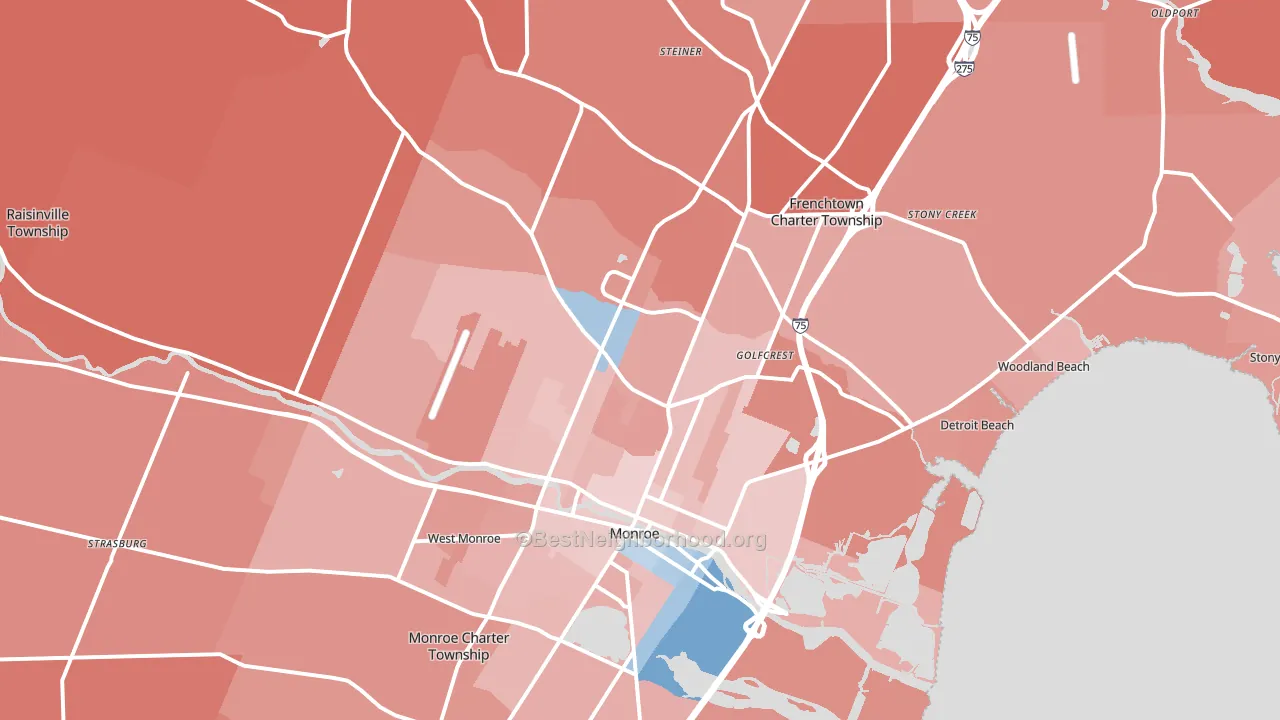 48162, MI block-group political-lean map