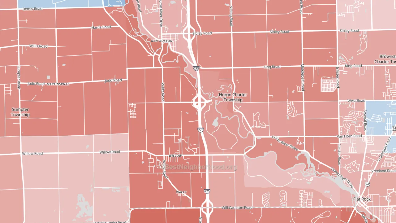 48164, MI block-group political-lean map