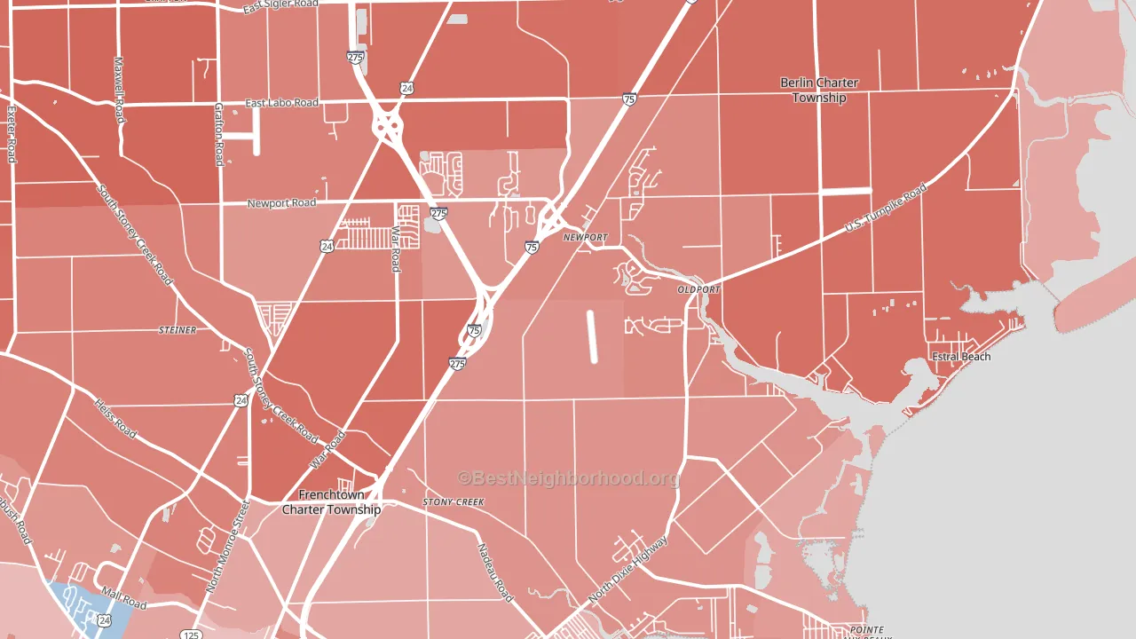 48166, MI block-group political-lean map