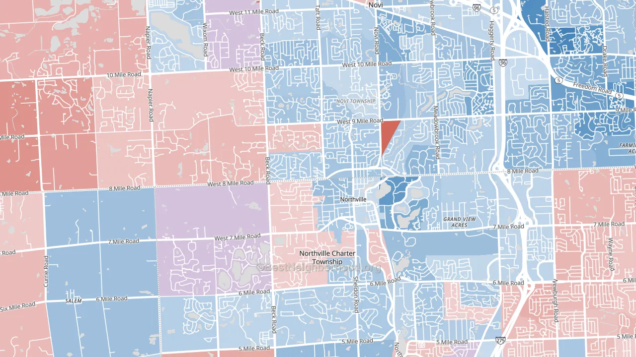 48167, MI block-group political-lean map