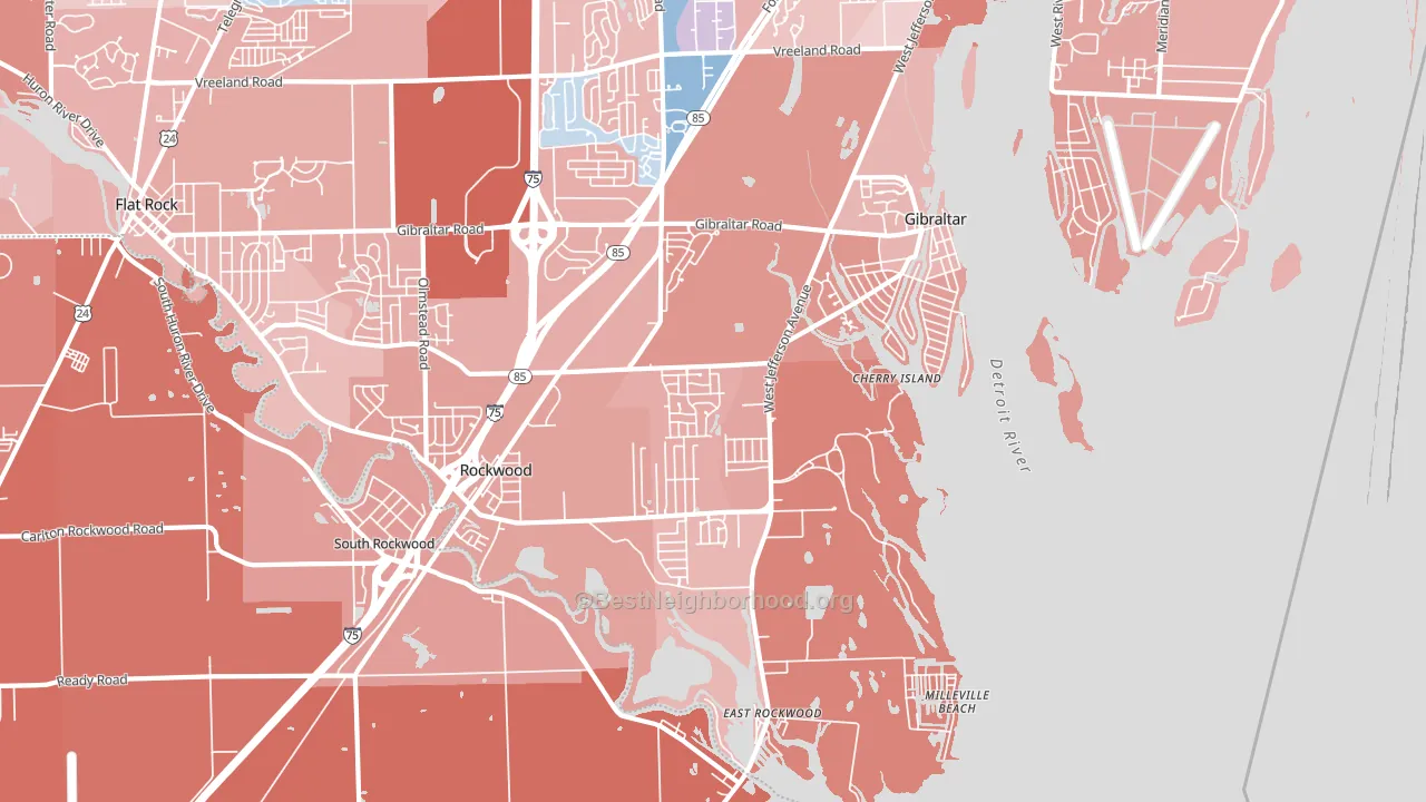 48173, MI block-group political-lean map