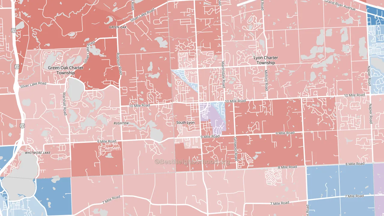 48178, MI block-group political-lean map