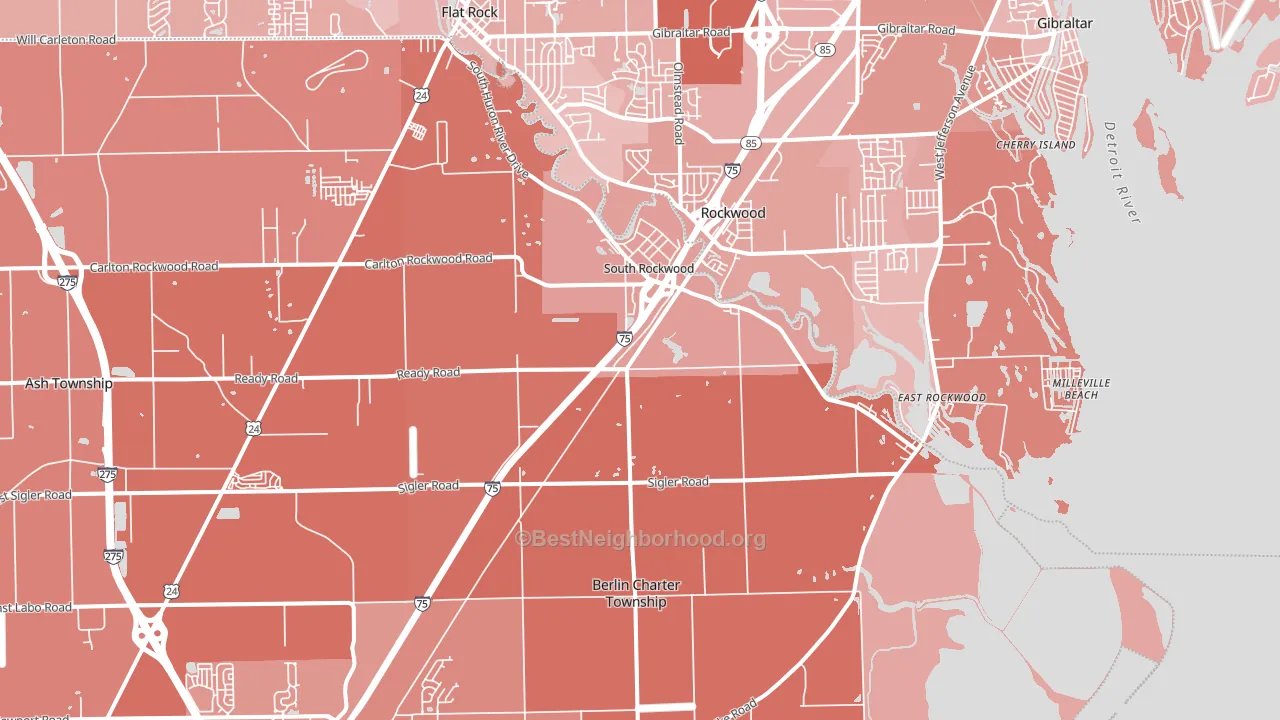 48179, MI block-group political-lean map