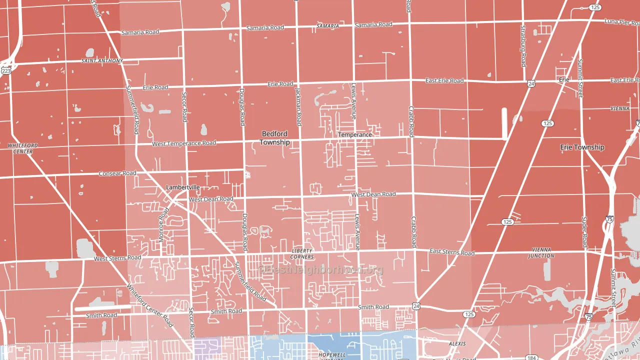 48182, MI block-group political-lean map