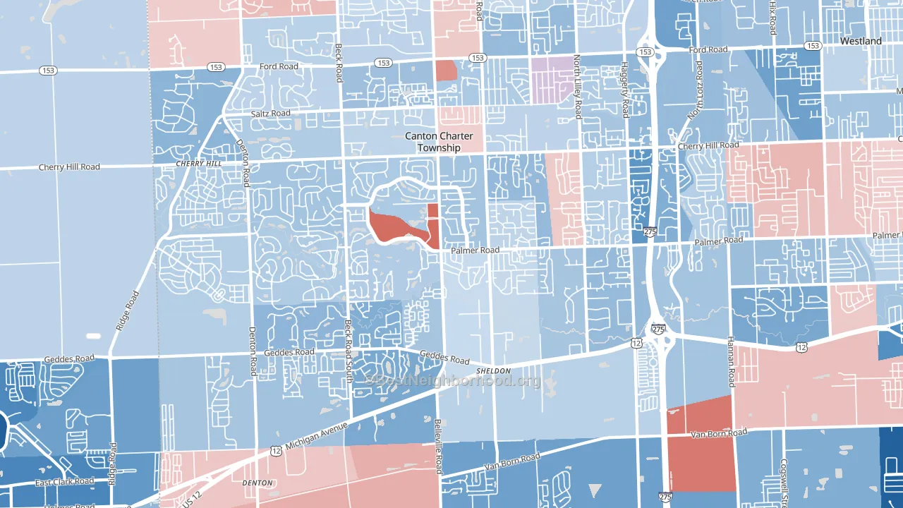48188, MI block-group political-lean map