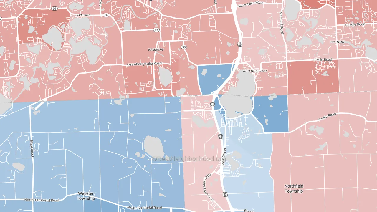 48189, MI block-group political-lean map