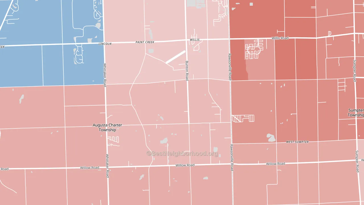 48191, MI block-group political-lean map