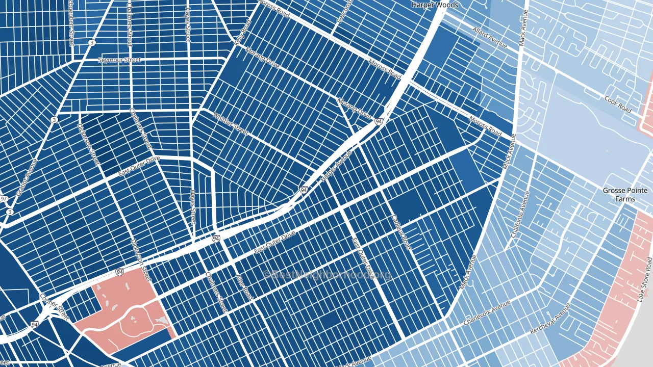 48224, MI block-group political-lean map