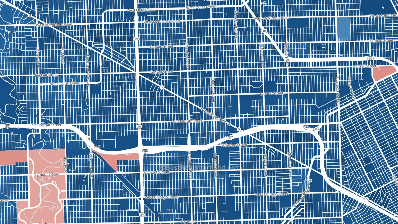 48227, MI block-group political-lean map