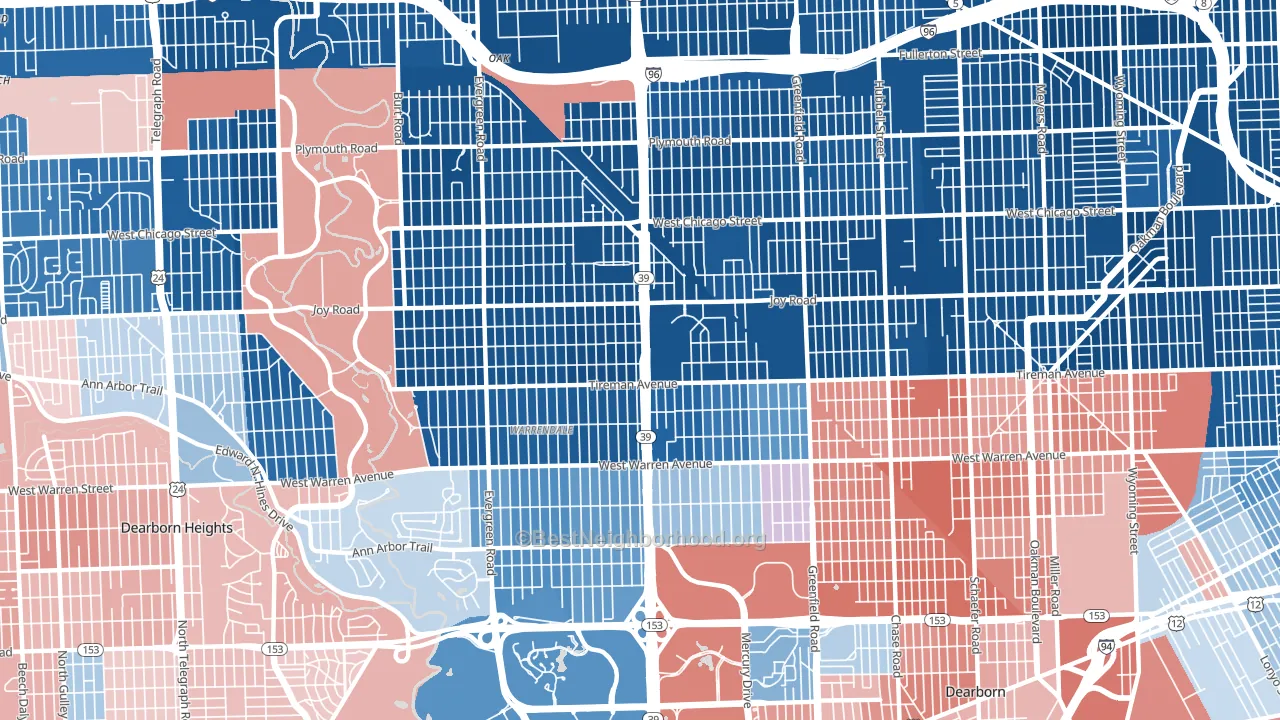 48228, MI block-group political-lean map