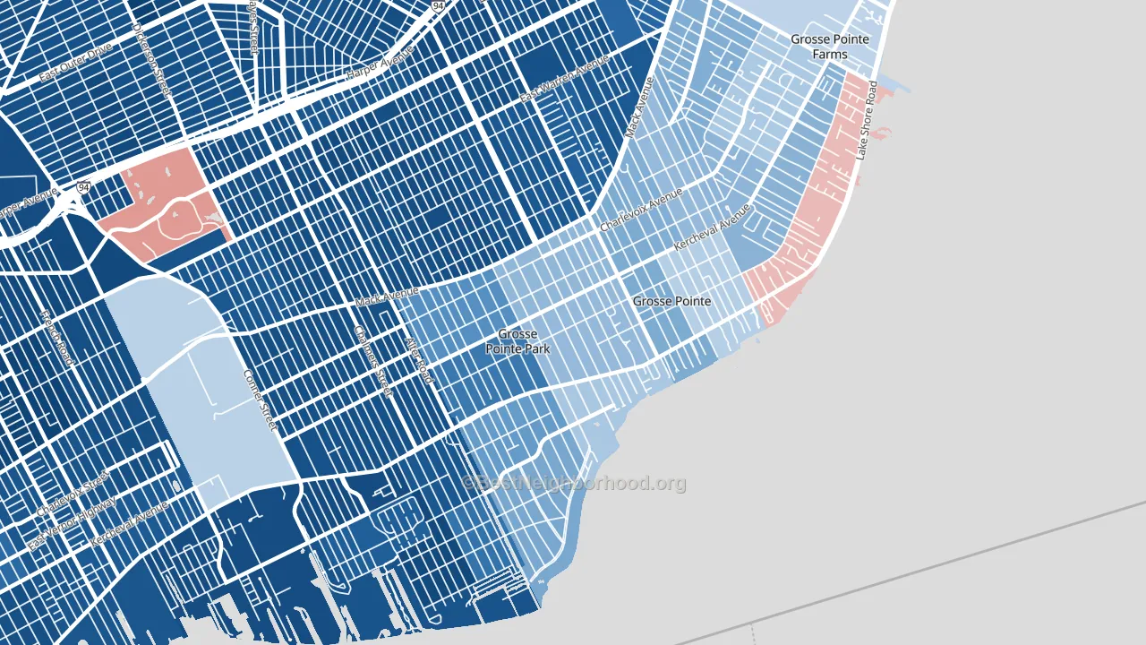 48230, MI block-group political-lean map