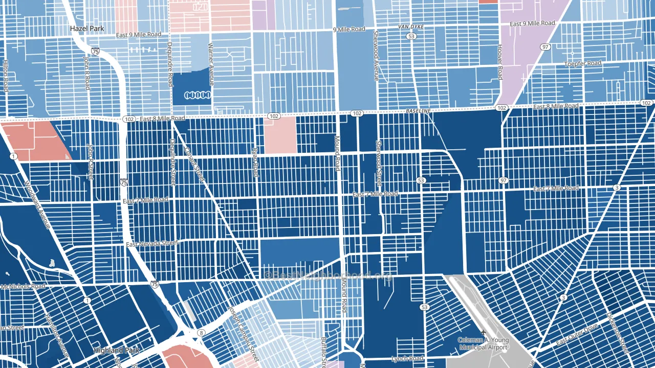 48234, MI block-group political-lean map