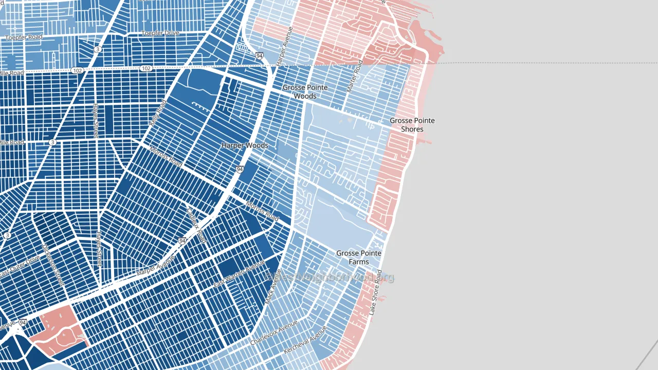 48236, MI block-group political-lean map
