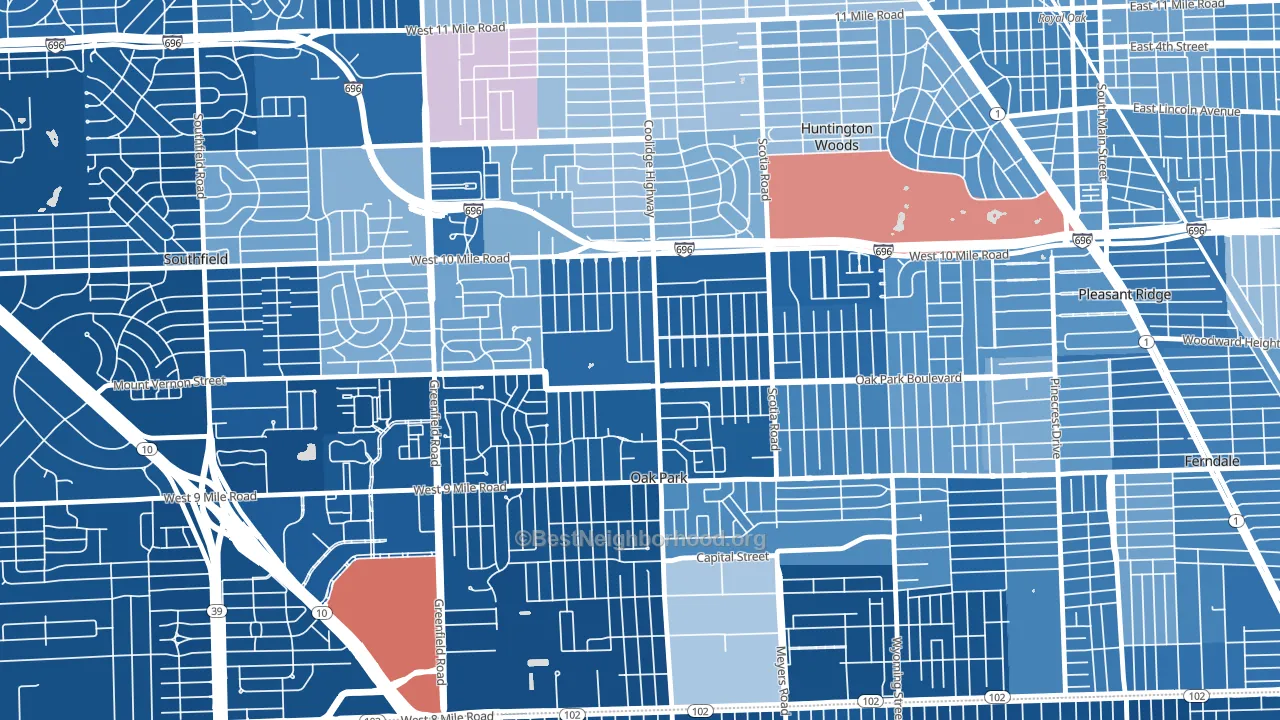 48237, MI block-group political-lean map