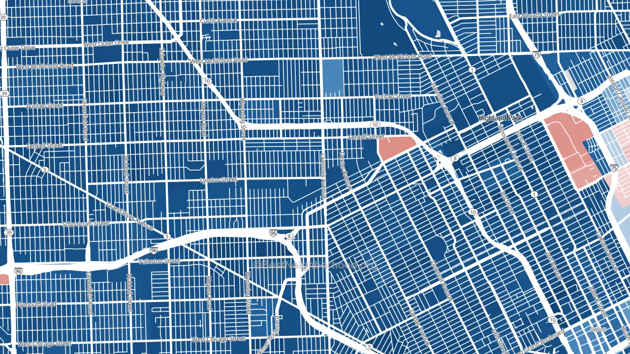 48238, MI block-group political-lean map
