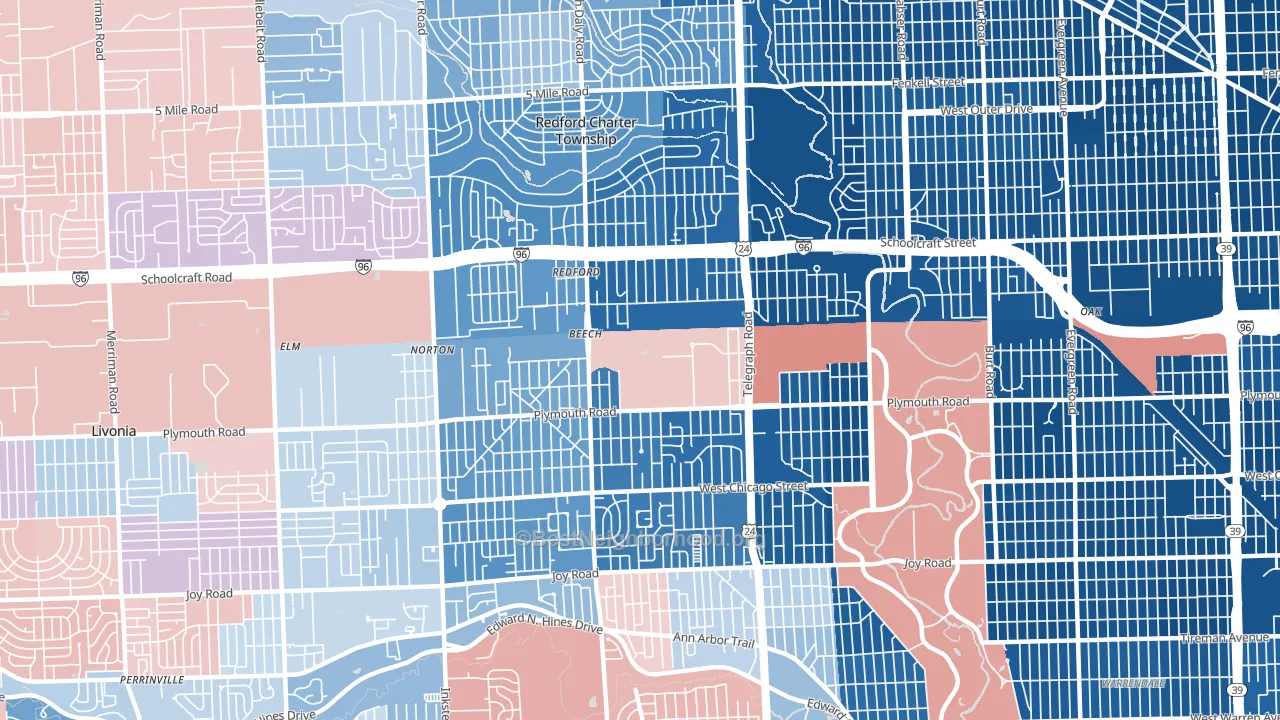 48239, MI block-group political-lean map