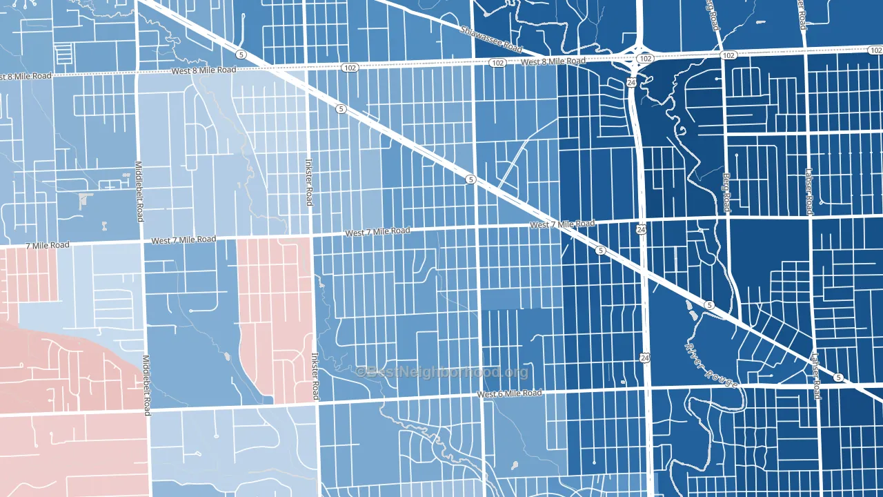 48240, MI block-group political-lean map