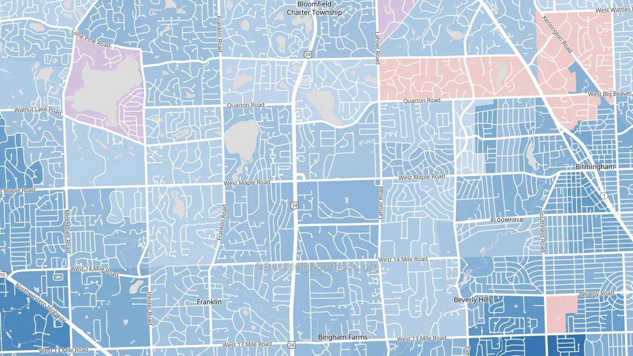 48301, MI block-group political-lean map