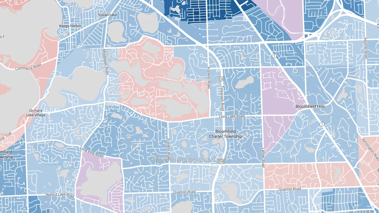 48302, MI block-group political-lean map