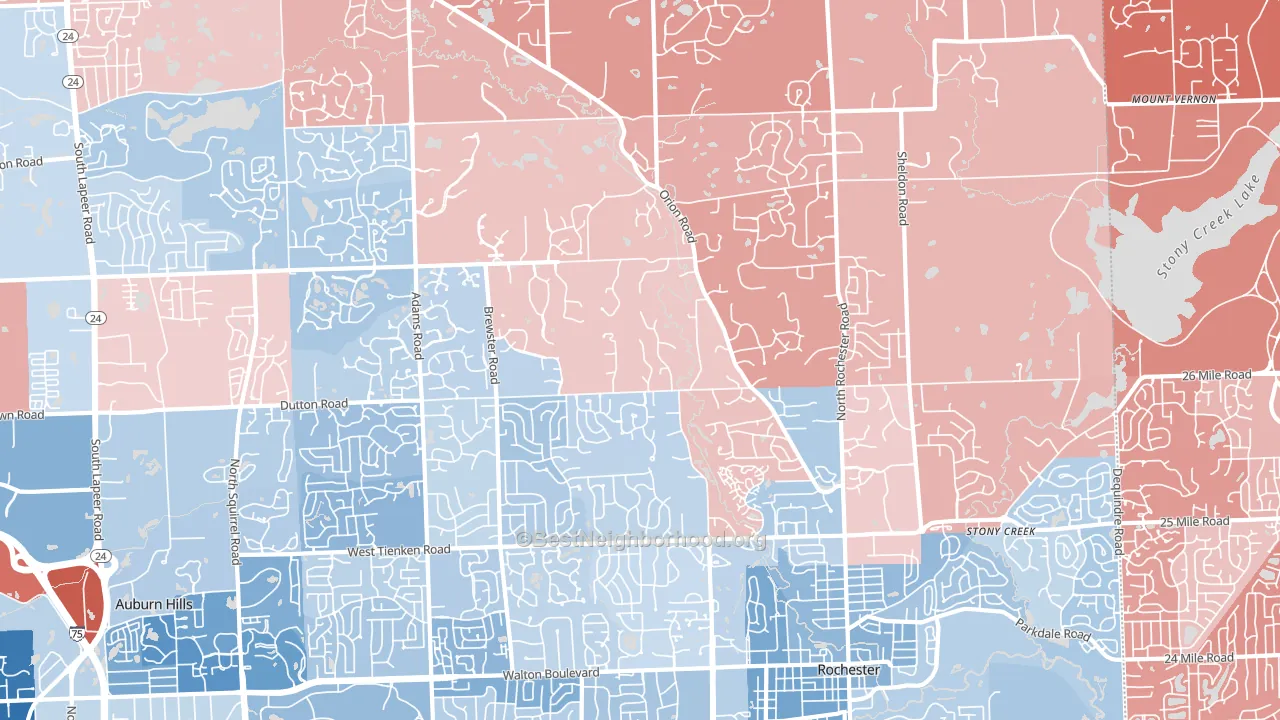 48306, MI block-group political-lean map