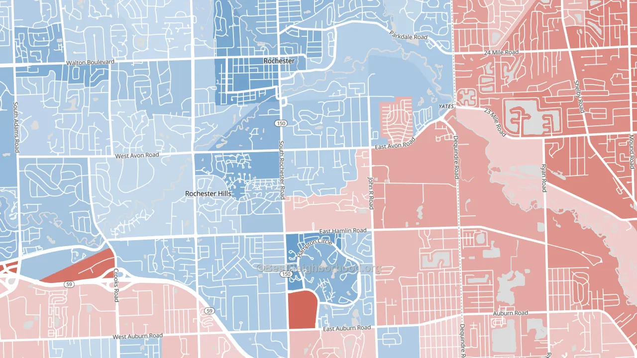 48307, MI block-group political-lean map